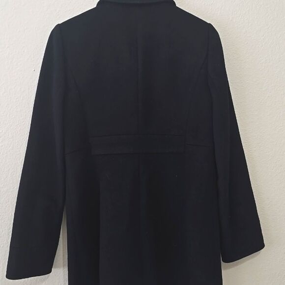 J.Crew Black Ruffle Front Pea Coat 4 - Picture 5 of 10